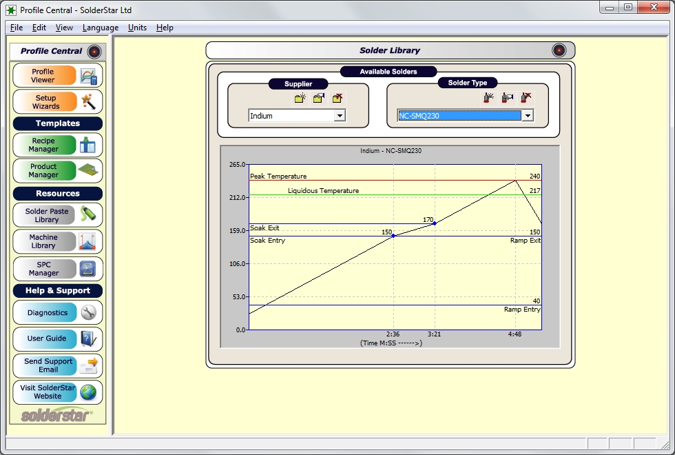 Solderstar APS Software Screenshot example